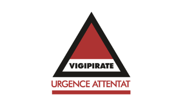 Logo du plan Vigipirate avec indication de niveau Urgence attentat