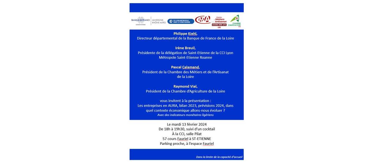 Invitation CCI de Saint-Étienne 13 février 2024