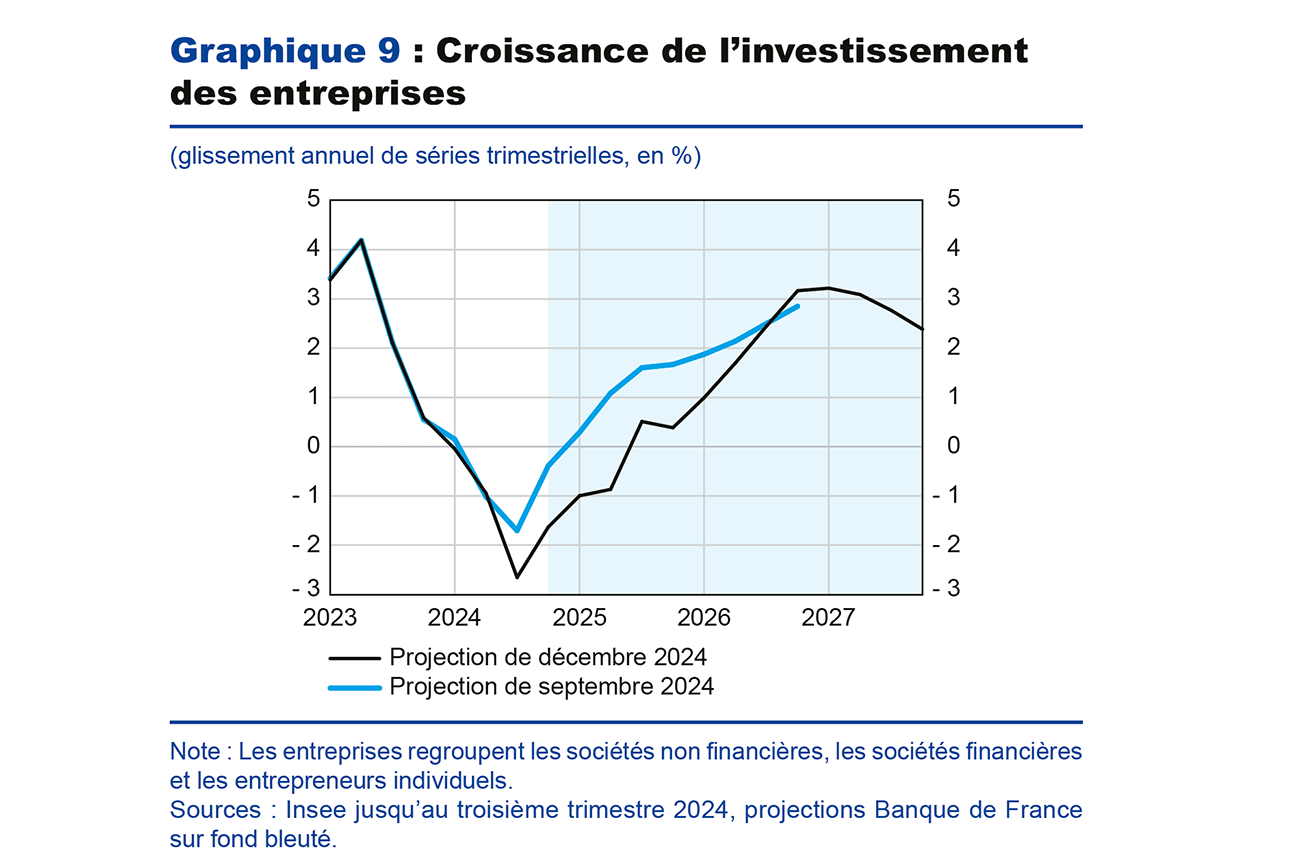 Graphique 9 : Croissance de l'investissement des entreprises