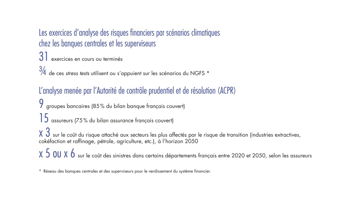 Analyse des risques financiers par scénarios climatiques : de premiers pas encourageants