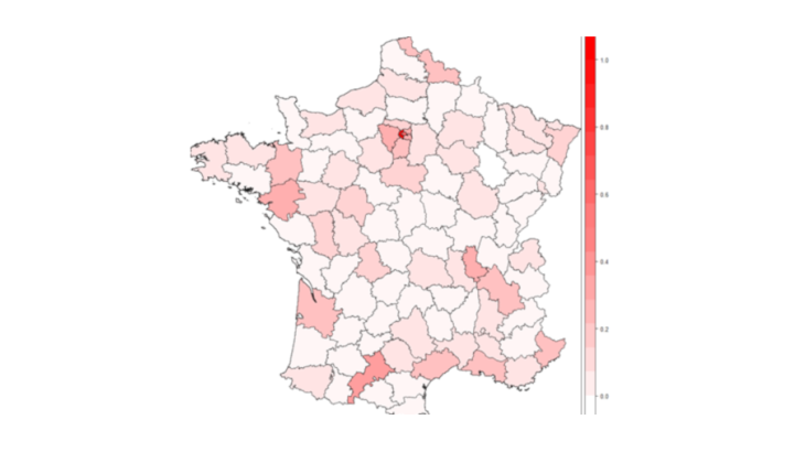 Hétérogénéité des potentialités de télétravail par département