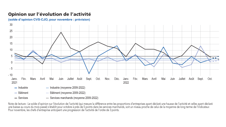 Opinion sur l'évolution de l'activité