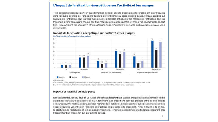 L'impact de la situation énergétique sur l'activité et les marges