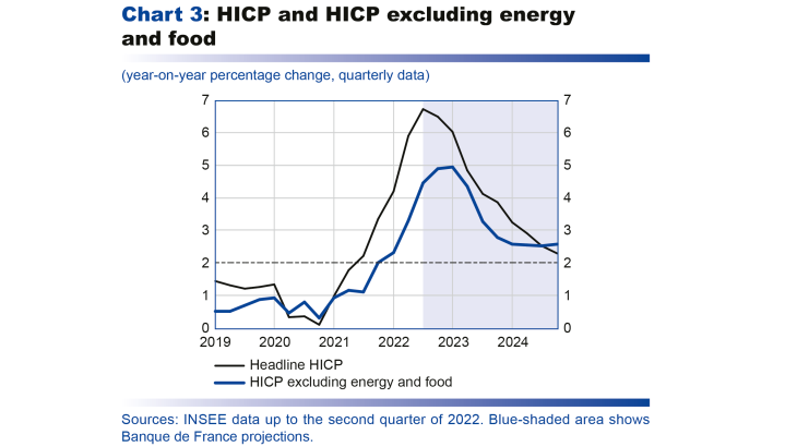 Macroeconomic projections – September 2022 - HICP and HICP excluding energy and food