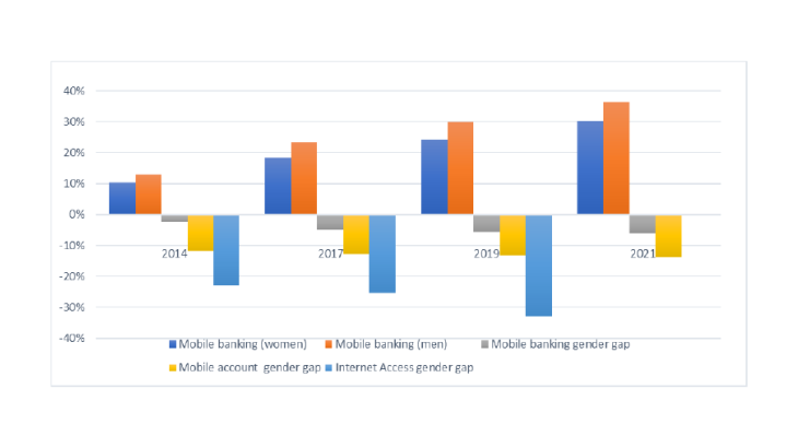 Evolution of mobile banking access and the digital gender divide