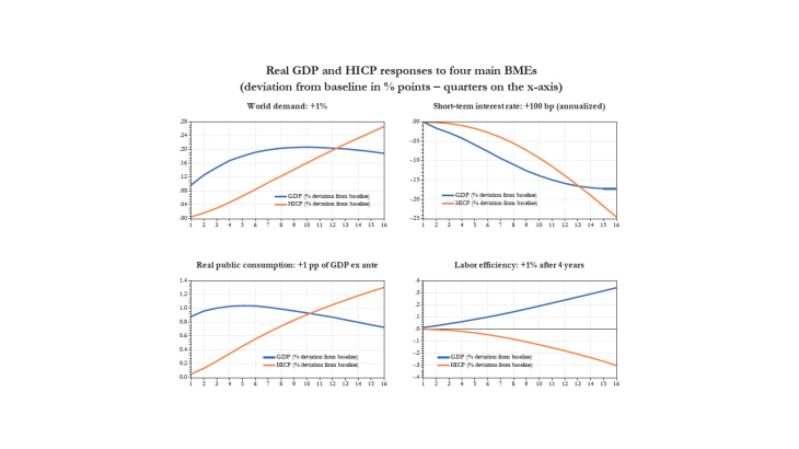 Real GDP and HICP responses to four main BMEs