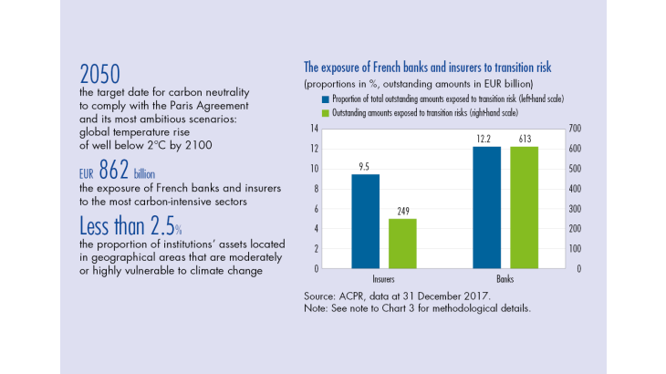 The exposure of French banks and insurers to transition risk