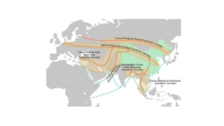 Image: land and sea trade corridors of the “new silk road” Source: Hong Kong Trade Development Council (HKTDC) Research