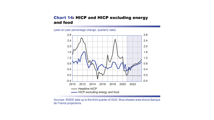 Macroeconomic projections – December 2020 - HICP and HICP excluding energy and food