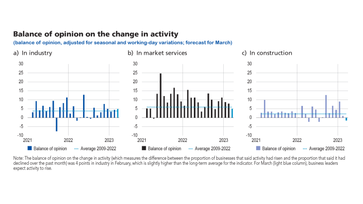 Balance of opinion on the change in activity