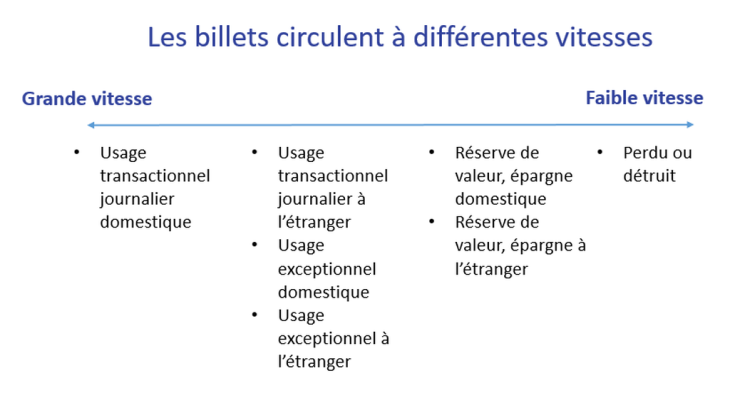 Schéma 1 : La vitesse de circulation de la monnaie est fonction des motifs de détention Source : auteurs.