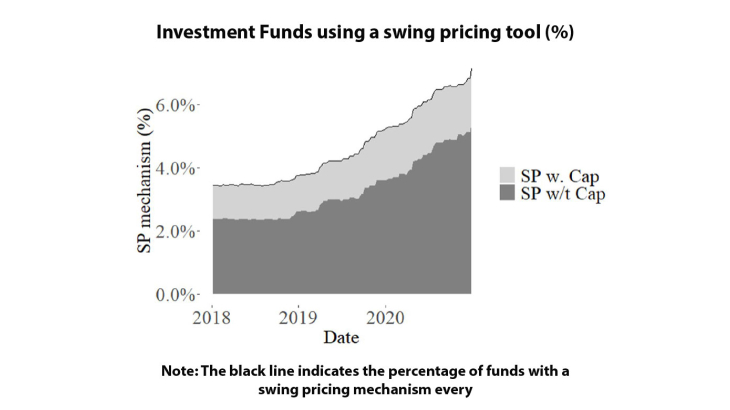 Investment funds using a swing pricing tool (%)