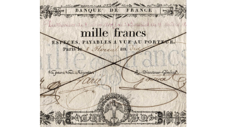 Billet de la BANQUE DE FRANCE du XIXème siècle et du XXème siècle