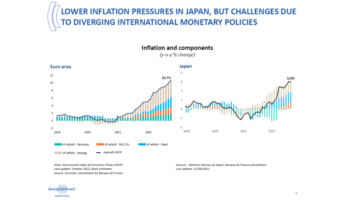 Lower inflation pressures in japan but challenges due to diverging international monetary
