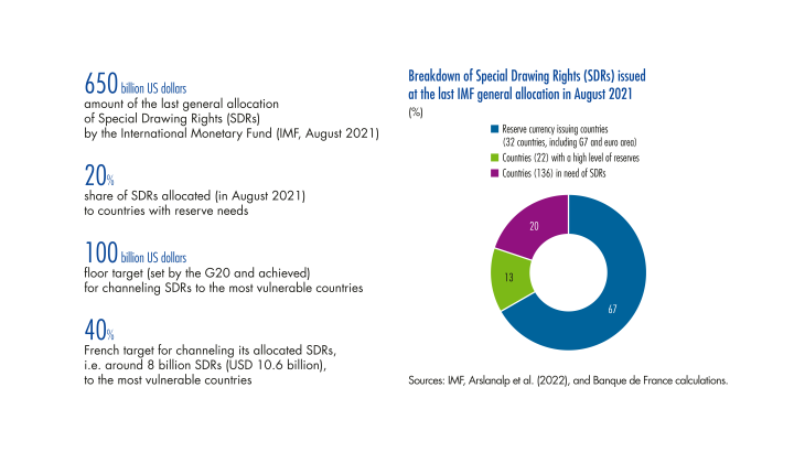Breakdown of Special Drawing Rights (SDRs) issued at the last IMF general allocation in August 2021