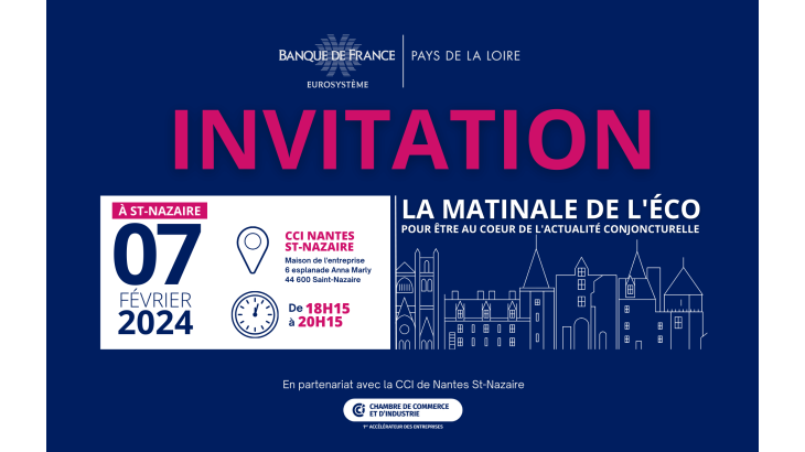 La matinale de l'éco 7 février 2024 à St-Nazaire de 18h15 à 20h15 à la Maison de l'entreprise 6 esplanade Anna Marly 