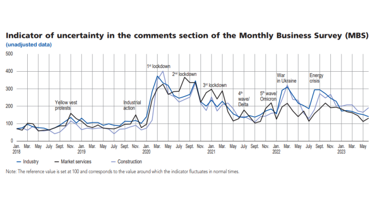 Indicator of uncertainty in the comments section of the Monthly Business Survey (MBS)