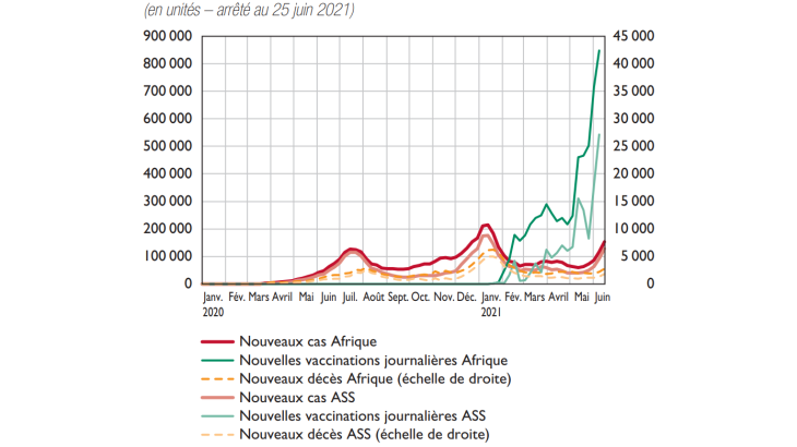 Évolution hebdomadaire de la pandémie en Afrique  et en Afrique subsaharienne