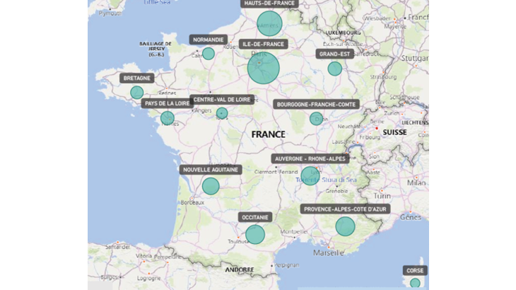 Cartographie des demandes par région (16 mars au 31 mai 2020)