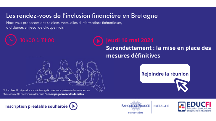 Visuel - Les rendez-vous de l’inclusion financière : Surendettement : la mise en place des mesures définitives