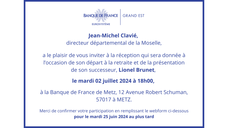 Invitation - Pot de départ de Jean-Michel Clavié