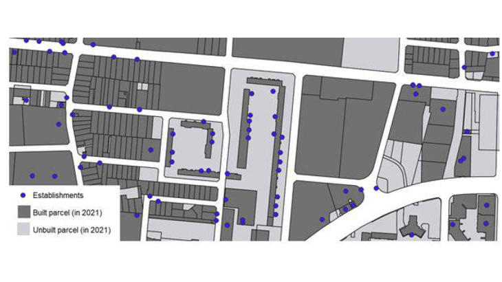 Chart 2: Spatial matching of plots and business establishments