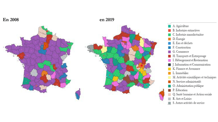 Figure 3. Principal secteur contribuant à l’artificialisation des sols par département