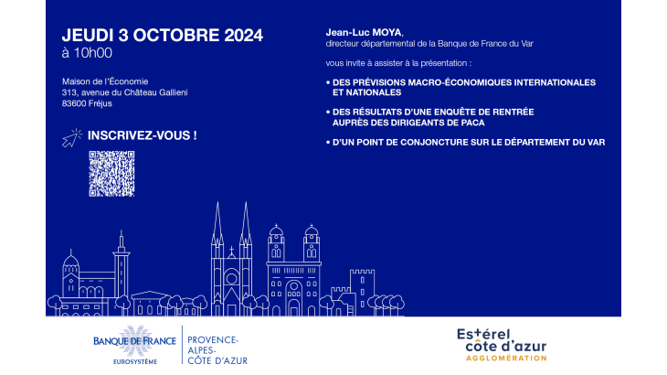  Visuel - Présentation des prévisions macroéconomiques de la Banque de France et présentation d'une enquête auprès des chefs d'entreprise