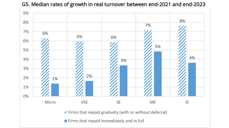 G5. Median rates of growth in real turnover between end-2021 and end-2023