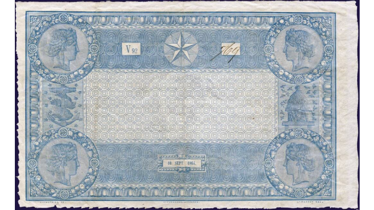 billet de 100F - 1862 - verso