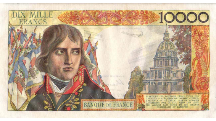 billet de 100F - Bonaparte 1955 - verso