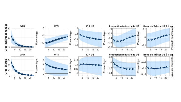 Figure 2. Effets macroéconomiques des chocs macroéconomiques et énergétiques mesurés par le GPR
