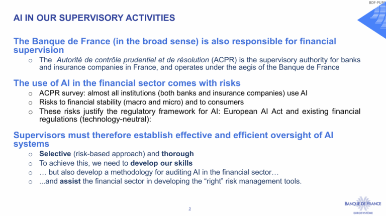 AI IN OUR SUPERVISORY ACTIVITIES