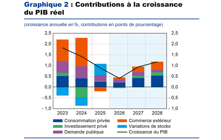 Graphique 2 : Contributions à la croissance du PIB réel
