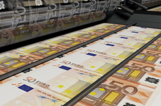 Machine imprimant des billets en euro