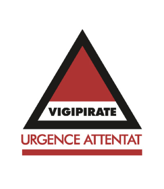 Logo du plan Vigipirate avec indication de niveau Urgence attentat