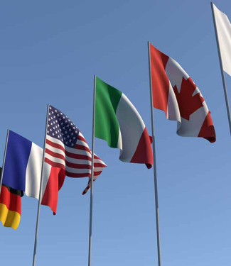 Drapeaux des pays membres du G7