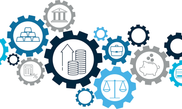 engrenages représentant l'or la bourse l'épargne la justice les taux